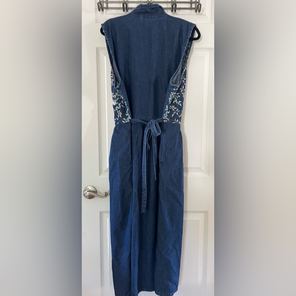 Wildlife Federation Denim Midi Dress with Embroidered Floral Bodice - Picture 2 of 6
